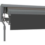 Store banne manuel semi coffre 2,90 x 2m en aluminium, structure grise anthracite, toile grise anthracite BEAURIVAGE