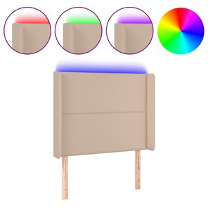 vidaXL Tête de lit à LED Cappuccino 103x16x118/128 cm Similicuir