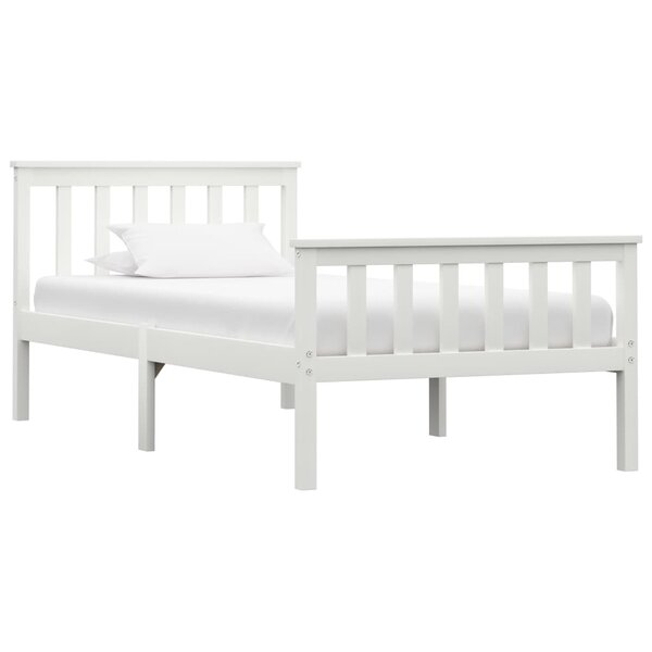 vidaXL Cadre de lit sans matelas blanc bois de pin massif 100x200 cm
