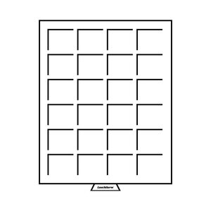 Médaillier MB 20 compartiments carrés jusqu'à 48mm  teinte fumée.