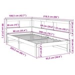 vidaXL Lit bibliothèque sans matelas blanc 90x200cm bois de pin massif