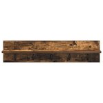vidaXL Porte-manteau mural avec étagère Montage mural Chêne fumé 80 x 10.5 x 18 cm