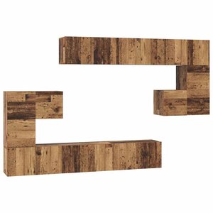 vidaXL Ensemble meuble TV 10 Pièces Bois Ancien Bois d'ingénierie