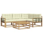 vidaXL Ensemble de canapés d'extérieur 5 pc Blanc et crème Polyester