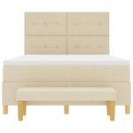 vidaXL Lit à ressorts avec matelas Crème 140 x 190 cm tissu