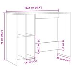 vidaXL Bureau vieux bois 102 5x35x75 cm bois d'ingénierie