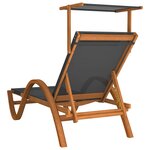 vidaXL Chaise longue avec auvent gris textilène/bois massif peuplier