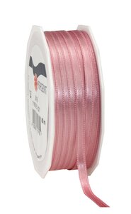 Satin double face 50-m-rouleau 6 mm rose
