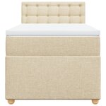 vidaXL Sommier à lattes de lit et matelas Crème 90x190 cm Tissu