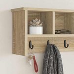 vidaXL Porte-manteau mural avec étagère Chêne sonoma 75 x 16 x 26 cm