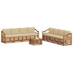 vidaXL Ensembles de canapés avec coussin 9 Pièces Naturel et Beige