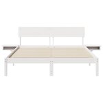 vidaXL Cadre de lit avec tables de chevet Blanc Bois massif en pin