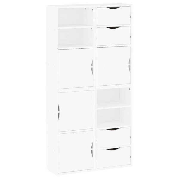 vidaXL Armoires latérales 4 Pièces ODDA blanc 40x24x79 cm bois massif pin