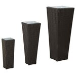 vidaXL Ensemble d'extérieur 3 pc Noir 30 x 30 x 80 cm Métал