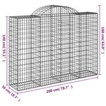 vidaXL Paniers à gabions arqués 12 Pièces 200x50x140/160 cm Fer galvanisé