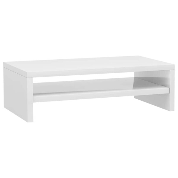 vidaXL Support de moniteur Blanc brillant 42x24x13cm Bois d'ingénierie