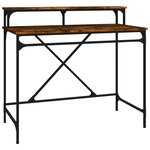 vidaXL Bureau chêne fumé 100x50x90 cm bois d'ingénierie et fer