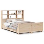 vidaXL Lit bibliothèque sans matelas 160x200 cm bois massif