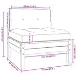 vidaXL Canapé central de jardin avec coussins gris Bois de pin massif