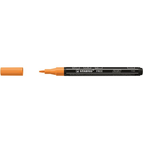 Marqueur pointe fine FREE acrylic T100 orange STABILO
