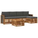 vidaXL Ensemble de canapés d'extérieur 6 Pièces Naturel et Anthracite