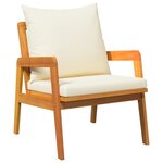 vidaXL Ensemble bistrot avec coussin 5 Pièces Marron Bois d'Acacia Massif