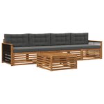 vidaXL Ensemble de canapés d'extérieur 5 pc Naturel et Anthracite