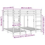 vidaXL Cadre de lit superposé triple Blanc 160 x 200 cm Pin massif