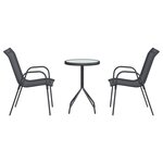 vidaXL Ensemble Bistro de Jardin 3 Pièces Anthracite Textilène et Acier
