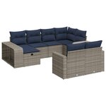 vidaXL Salon de jardin avec coussins 10 Pièces gris résine tressée
