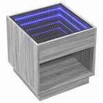 vidaXL Table de chevet avec LED infini sonoma gris 50x50x50 cm
