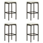 Vidaxl ensemble de bar de jardin avec coussins 5 pièces marron