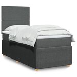 vidaXL Sommier à lattes de lit avec matelas Gris foncé 100x200cm Tissu