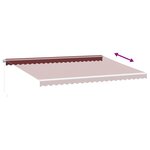 vidaXL Auvent manuel rétractable bordeaux 500x300 cm