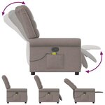 vidaXL Fauteuil de massage inclinable Taupe Tissu