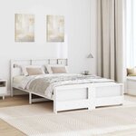 vidaXL Cadre de lit Blanc 160 x 200 cm Bois massif en pin