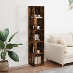 vidaXL Étagères d'angle 33 x 33 x 165 cm Engineered Wood Chêne fumé