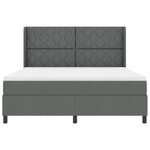 vidaXL Lit à ressorts avec matelas Gris foncé 180 x 200 cm tissu