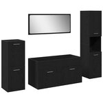 vidaXL Ensemble de meubles de salle de bain 4 Pièces Chêne noir