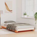 vidaXL Cadre de lit surélevé Marron cire 75 x 190 cm
