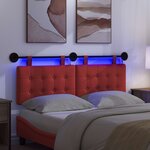 vidaXL Tête de lit suspendue Avec lumière LED Rouge Simili cuir