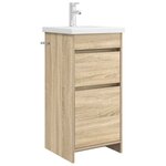 vidaXL Meuble de salle de bain avec évier Chêne Sonoma