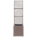 vidaXL Lit surélevé treillis 1 pot 30x30x107 cm Résine tressée Marron