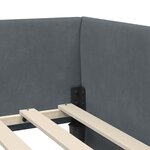 vidaXL Cadre de lit d'angle Autre Gris foncé 90 x 190 cm