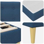 vidaXL Cadre de lit avec matelas Bleu 120 x 200 cm Tissu