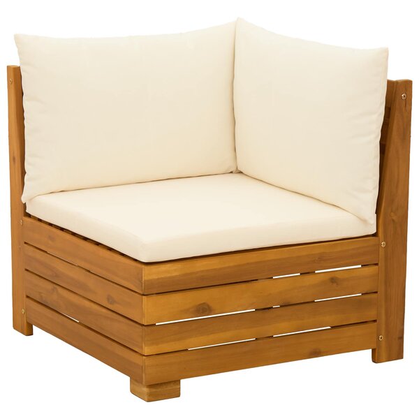 vidaXL Canapé d'angle de jardin Bois d'Acacia Massif Marron