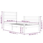 vidaXL Cadre de lit Marron miel Bois de pin massif 90x190 cm Simple