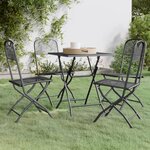 vidaXL Mobilier à dîner de jardin 5 Pièces Maille Métal Anthracite