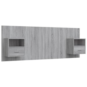 vidaXL Tête de lit avec armoires sonoma gris Bois d'ingénierie