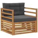 vidaXL Canapé d’extérieur Bois d'acacia massif et polyester